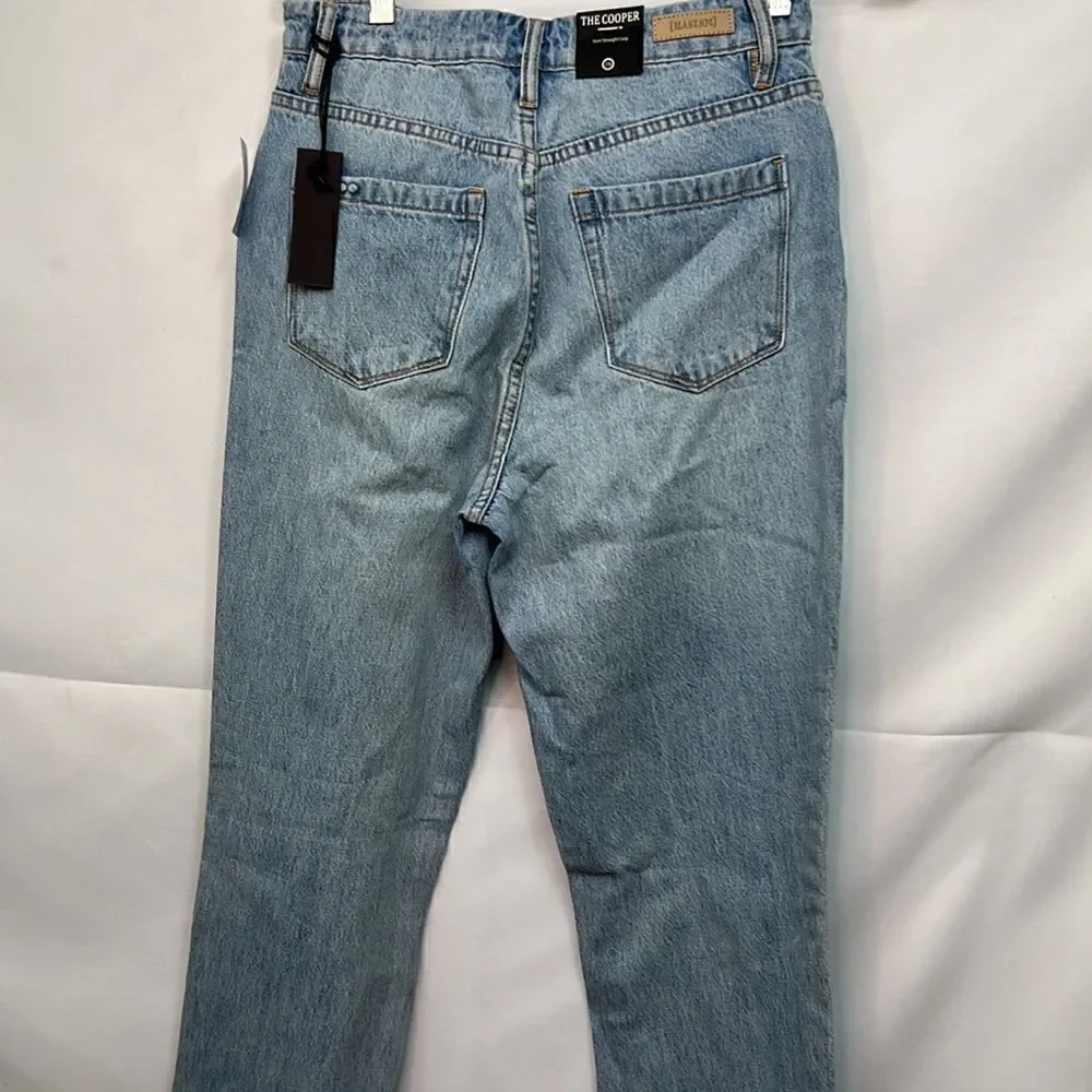 Blank NYC the Cooper long Slim Straight leg button fly jeans size 25 NWT
